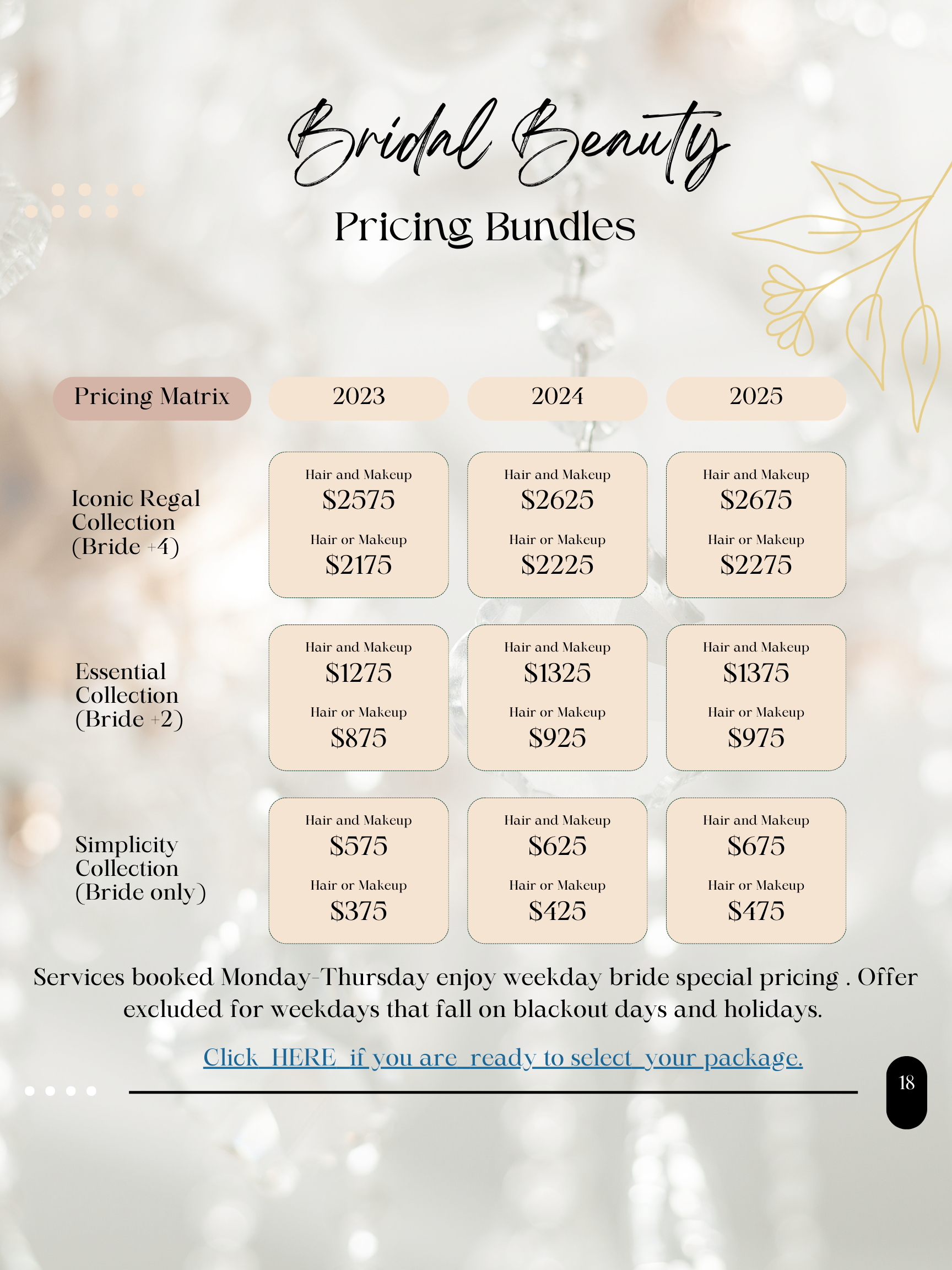 Cleveland Makeup Artist and Bridal Hair Team pricing